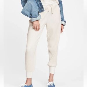 Gap Sweats Joggers Pants Waffle Knit Drawstring New Antique White Ivory Size XS